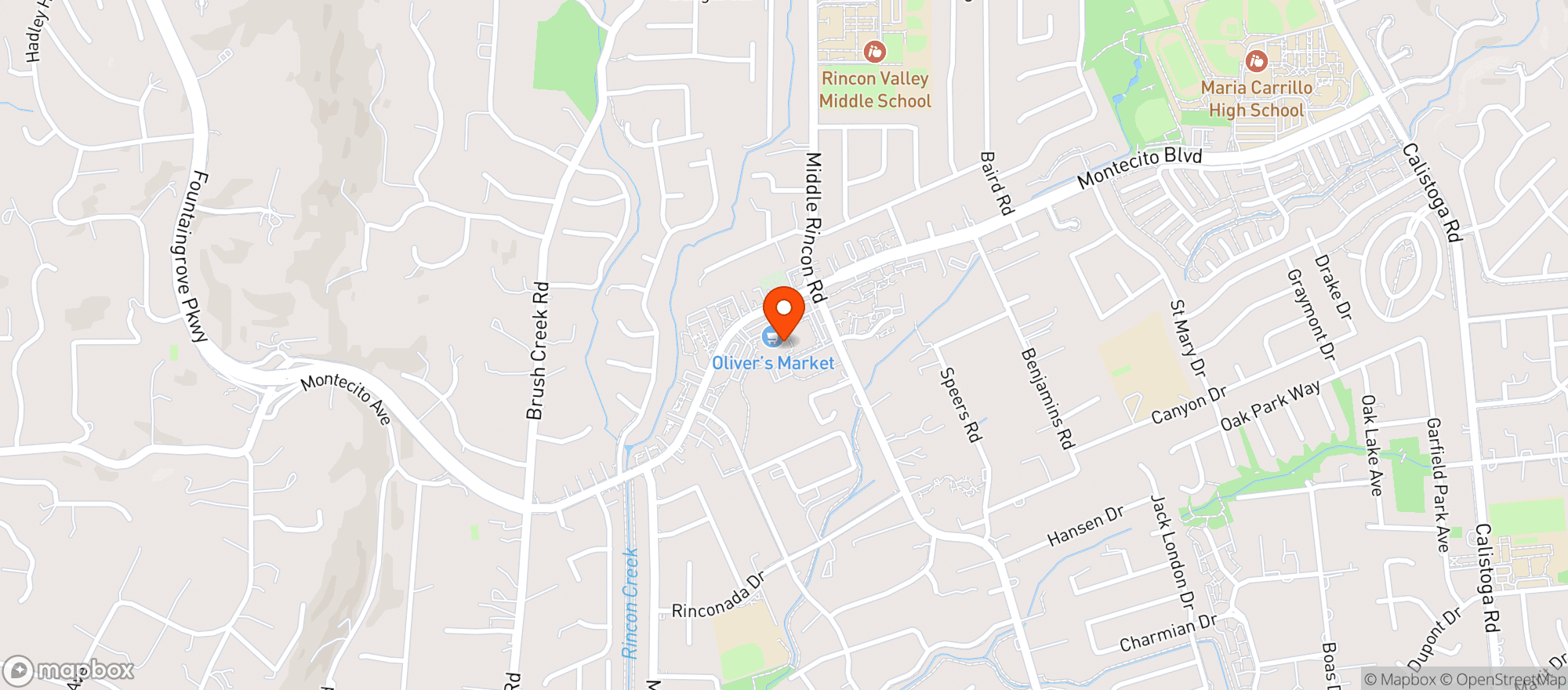 Map showing Olivers Market