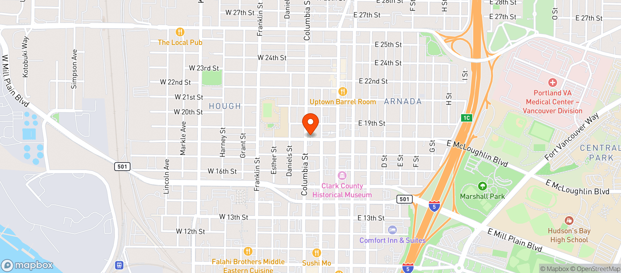 Map showing Shanahans Pub