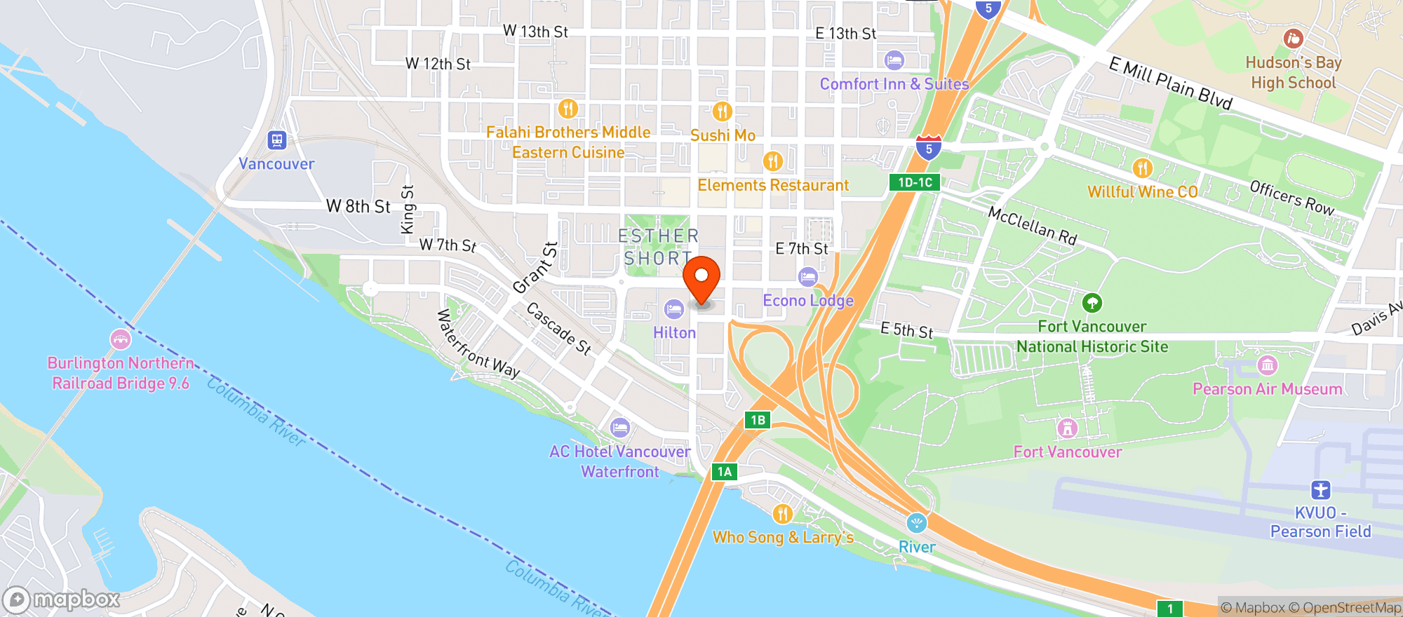 Map showing Loowit Brewing Company