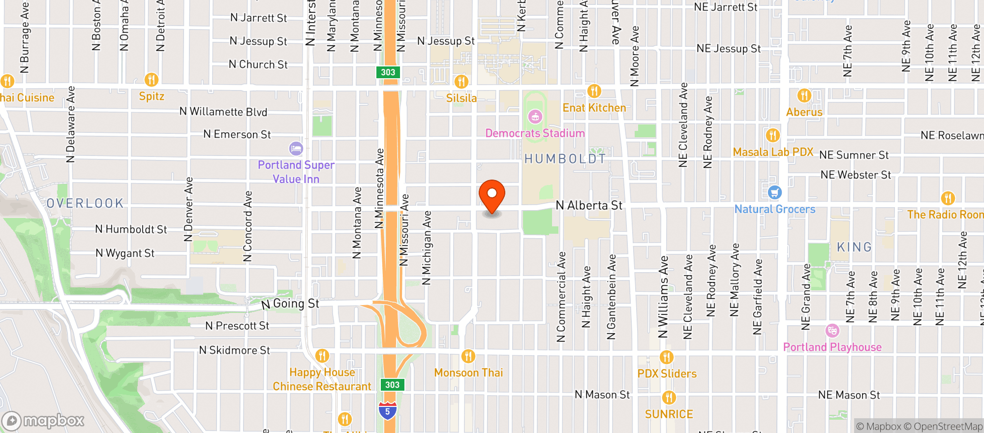 Map showing Cullen's Corner - Portland