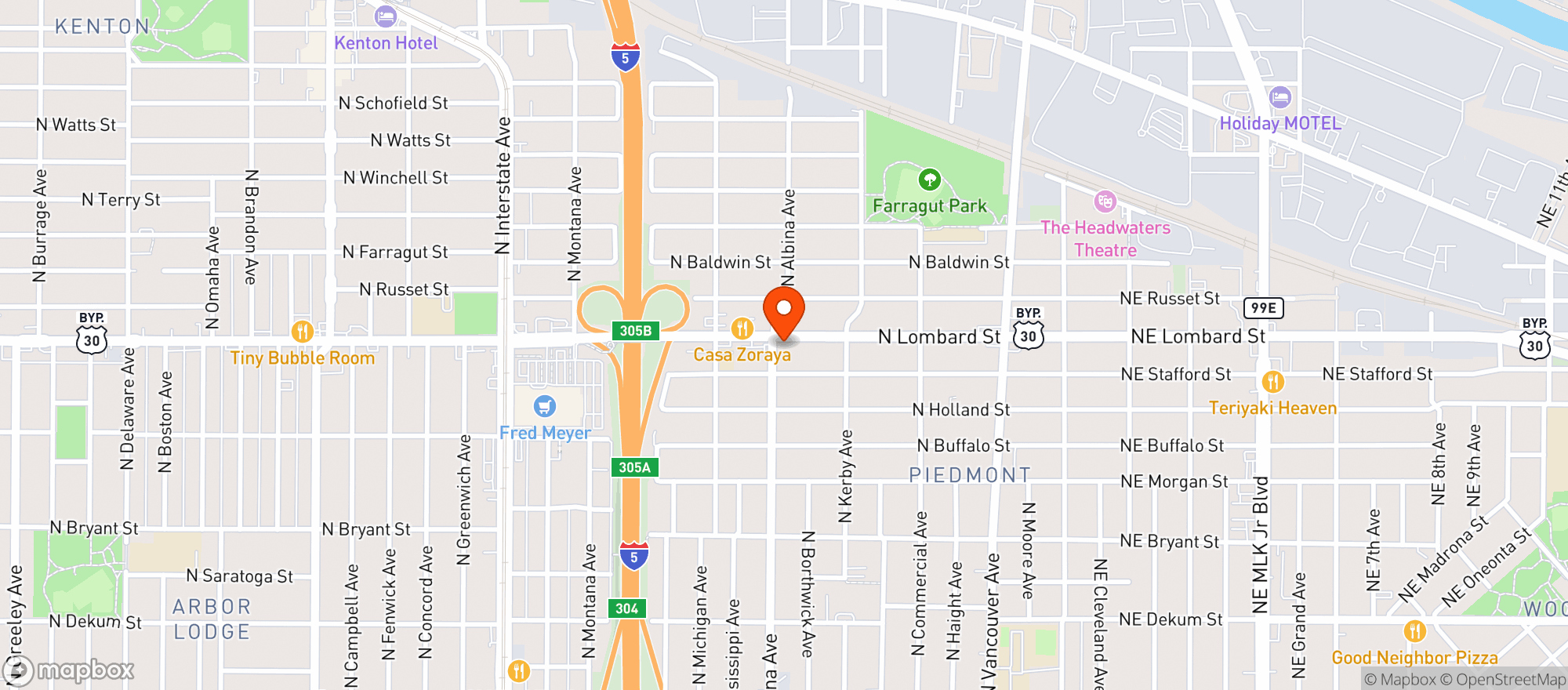 Map showing Piedmont Place