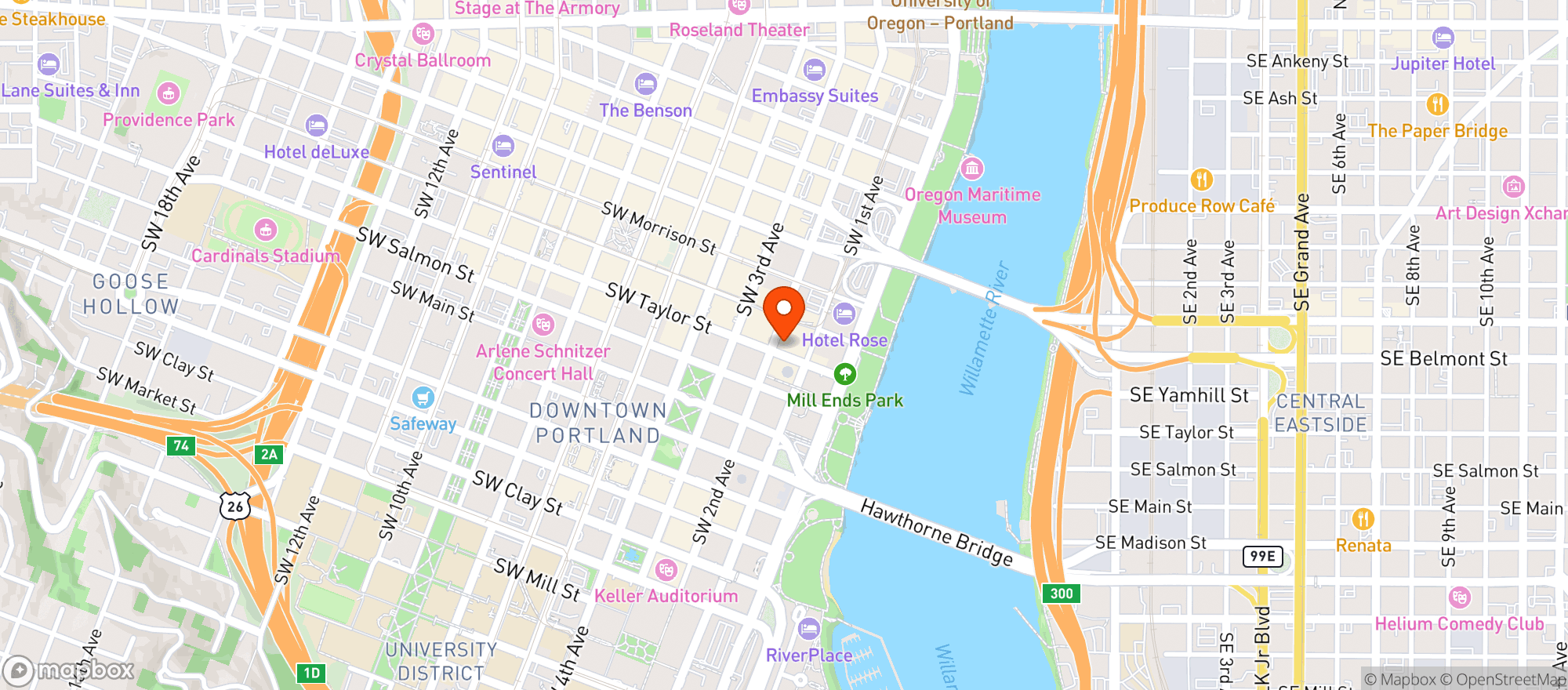 Map showing Q Restaurant