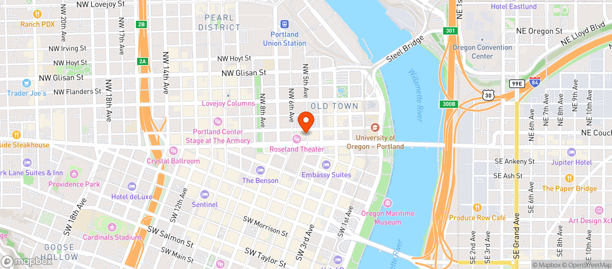 Map showing River Poker & Sports Bar