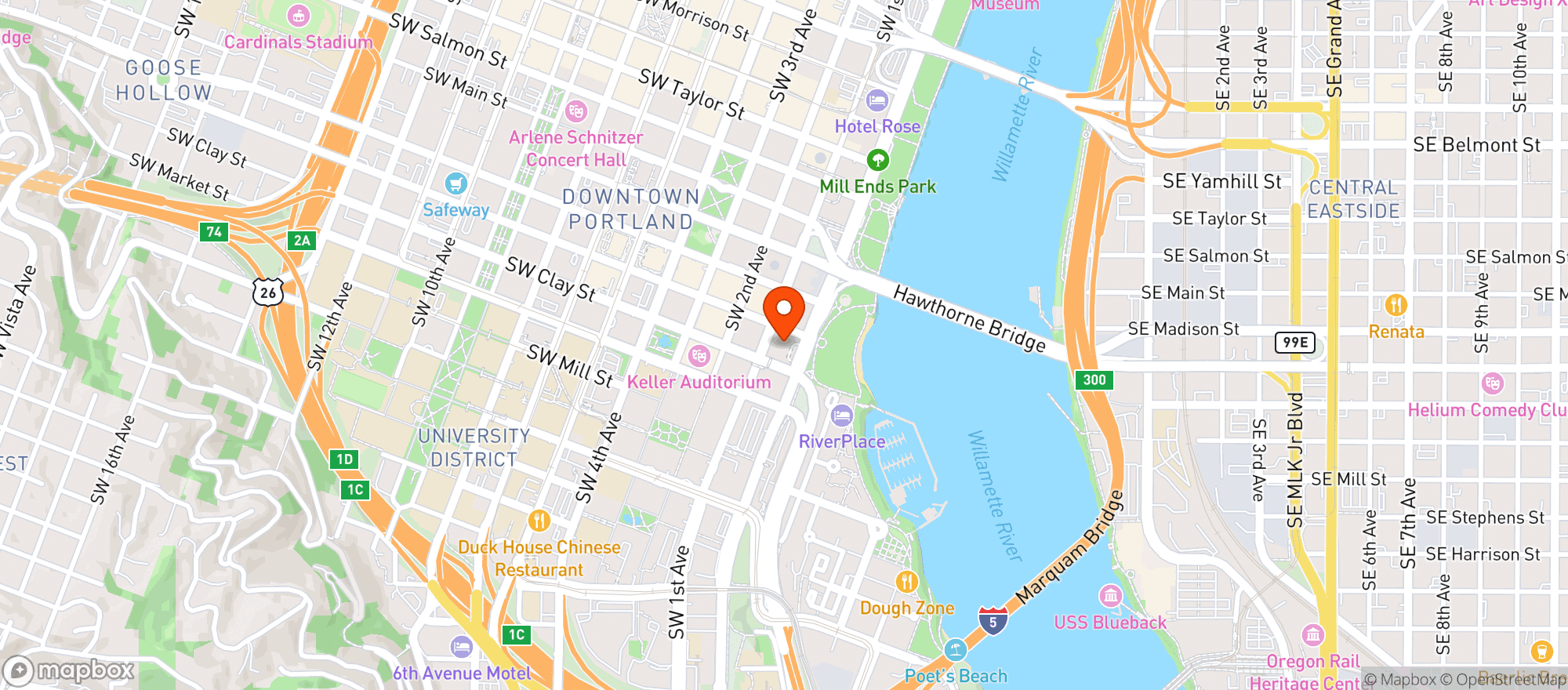 Map showing Marriott Hotels & Resor #pdxor