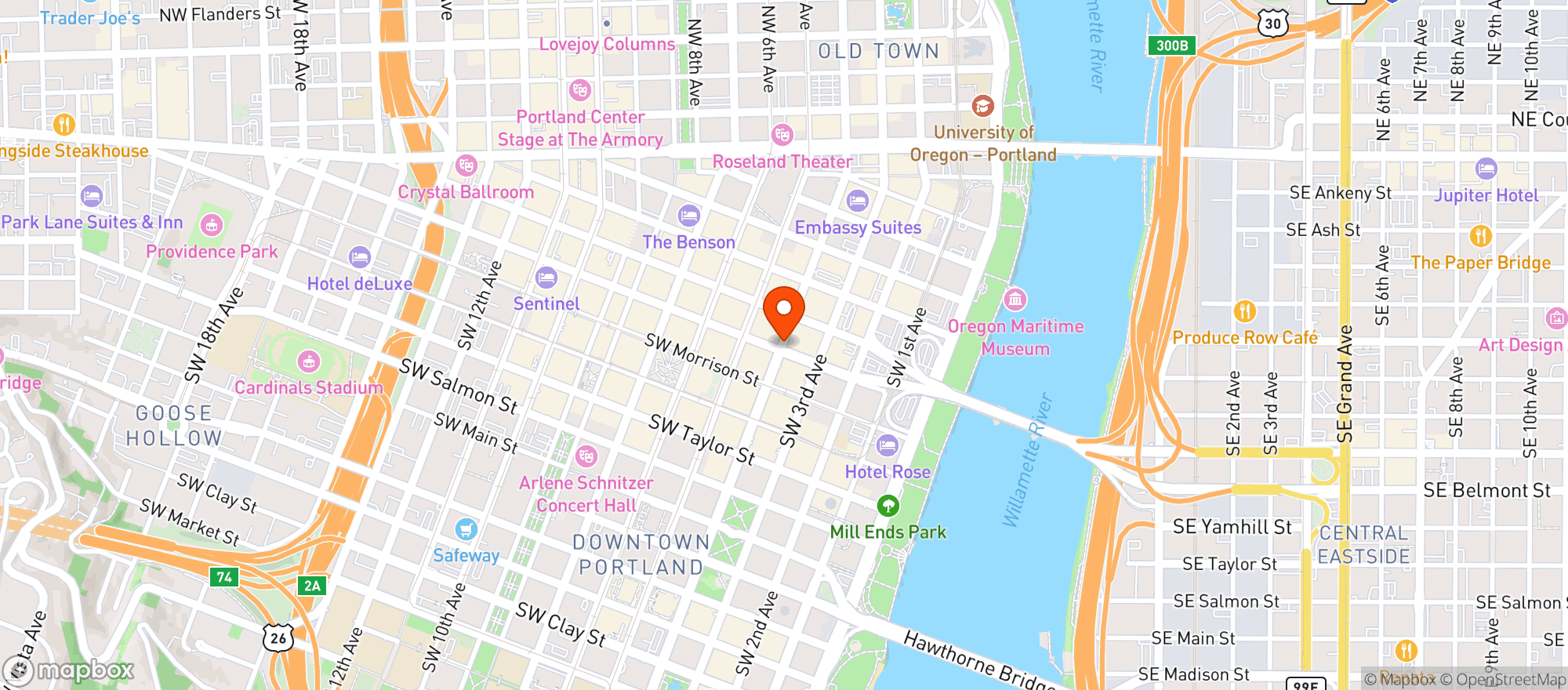 Map showing Rialto