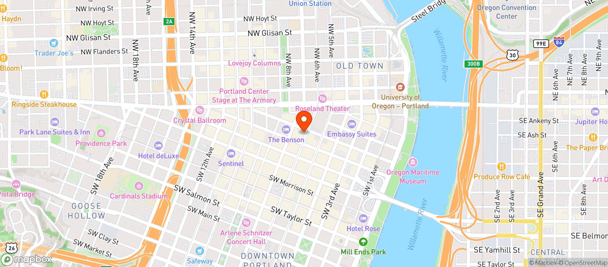Map showing Bon Appetite Google Cafe