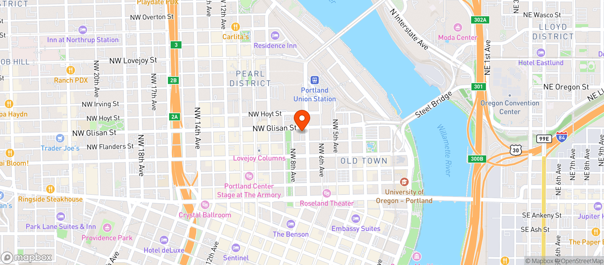 Map showing Broadway Cannabis Market