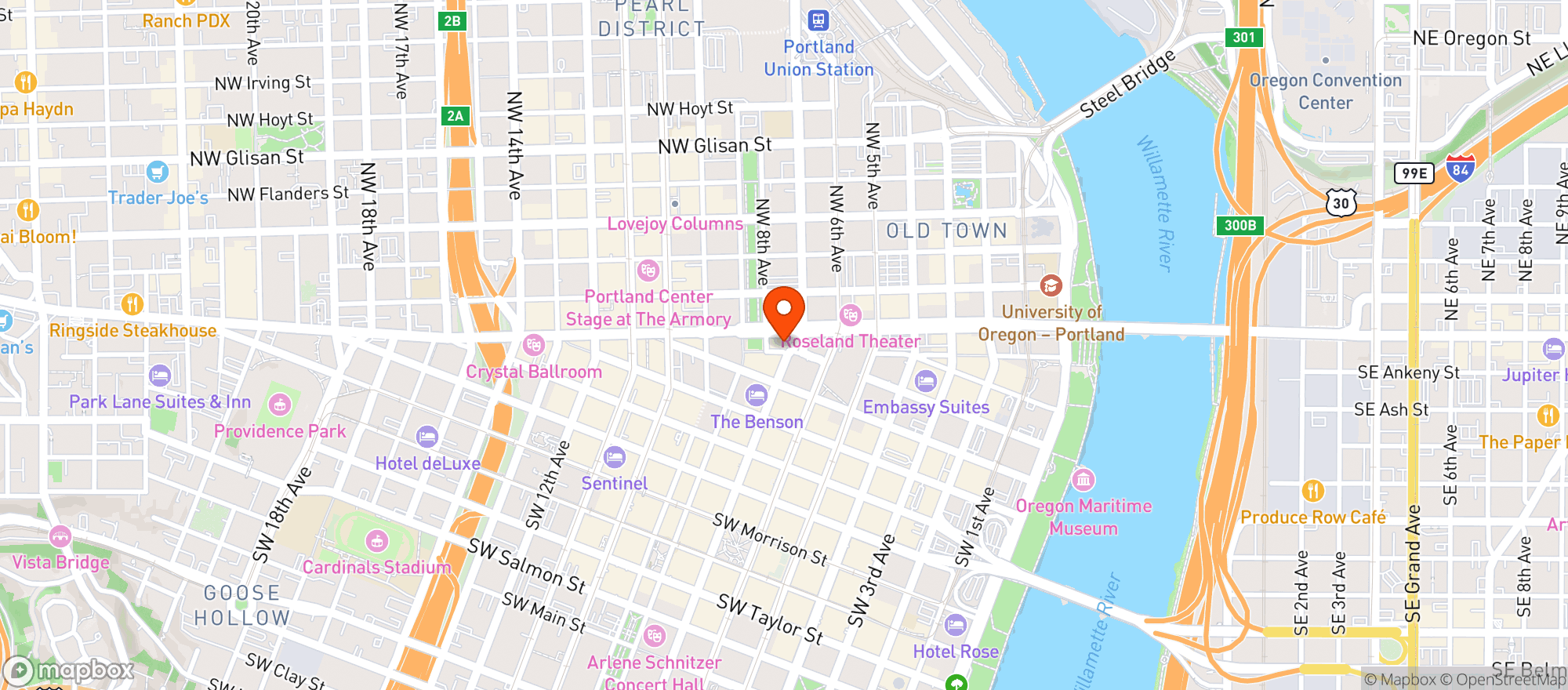 Map showing Marys Fine Food Inc