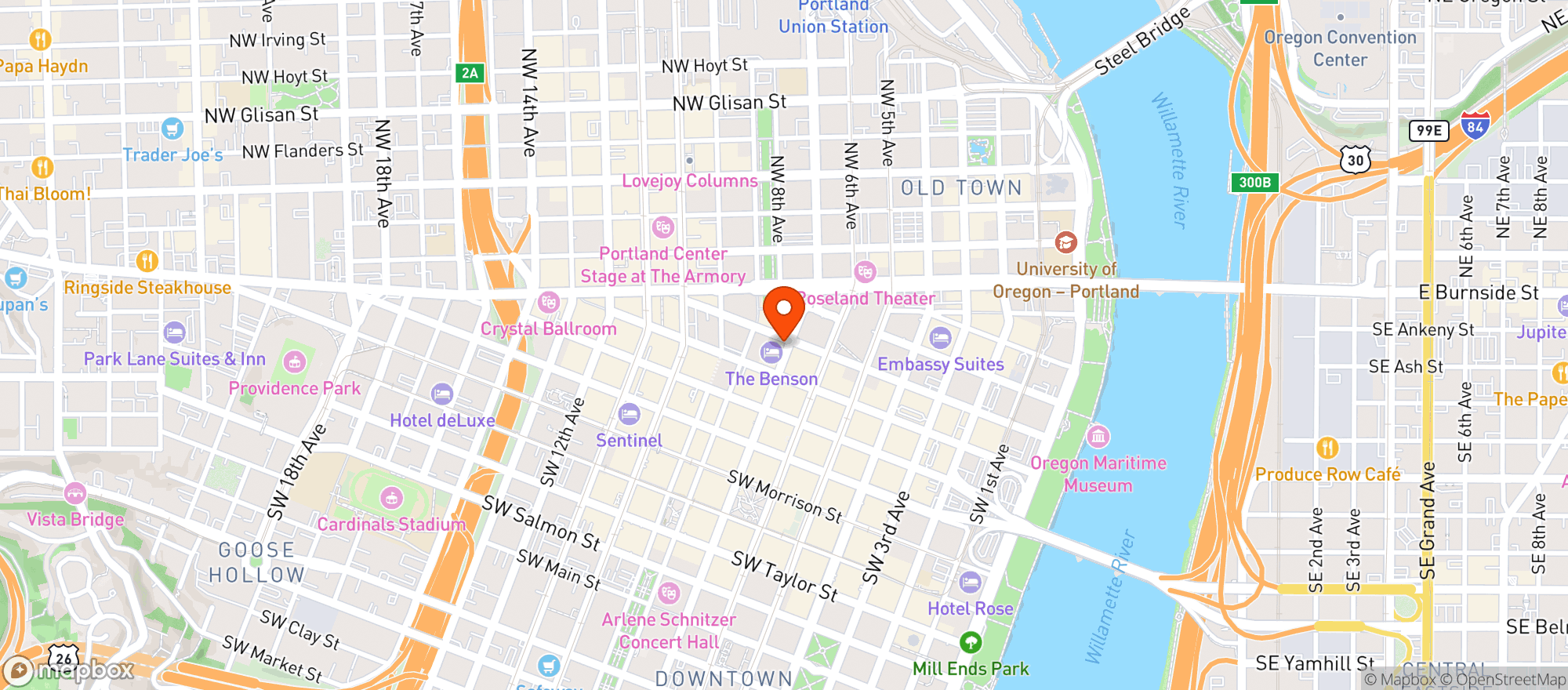 Map showing El Gaucho