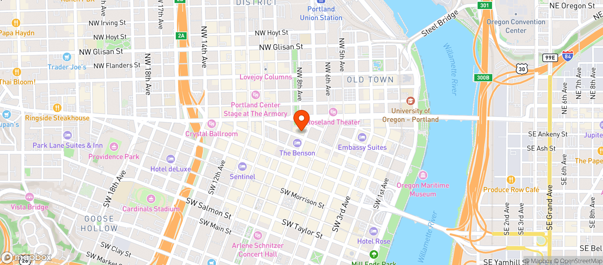 Map showing The Independent Sports Bar & Grill