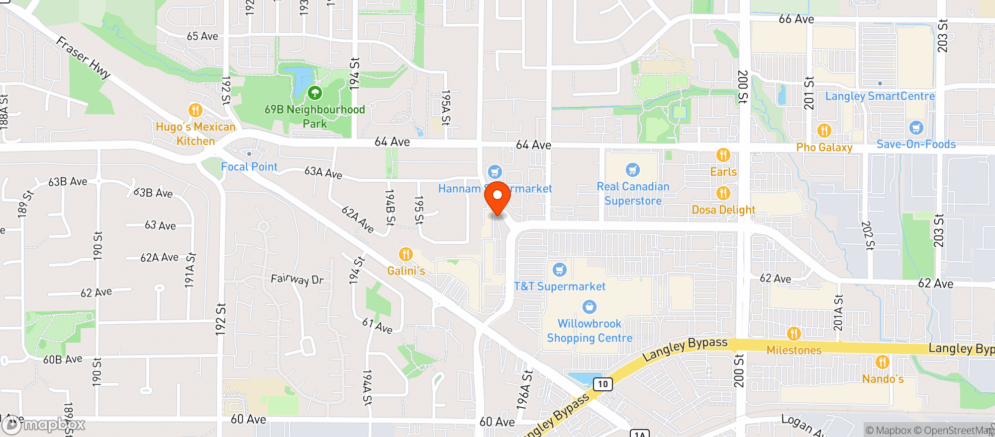 Map showing BEREZAN LIQUOR STORE - WILLOWBROOK