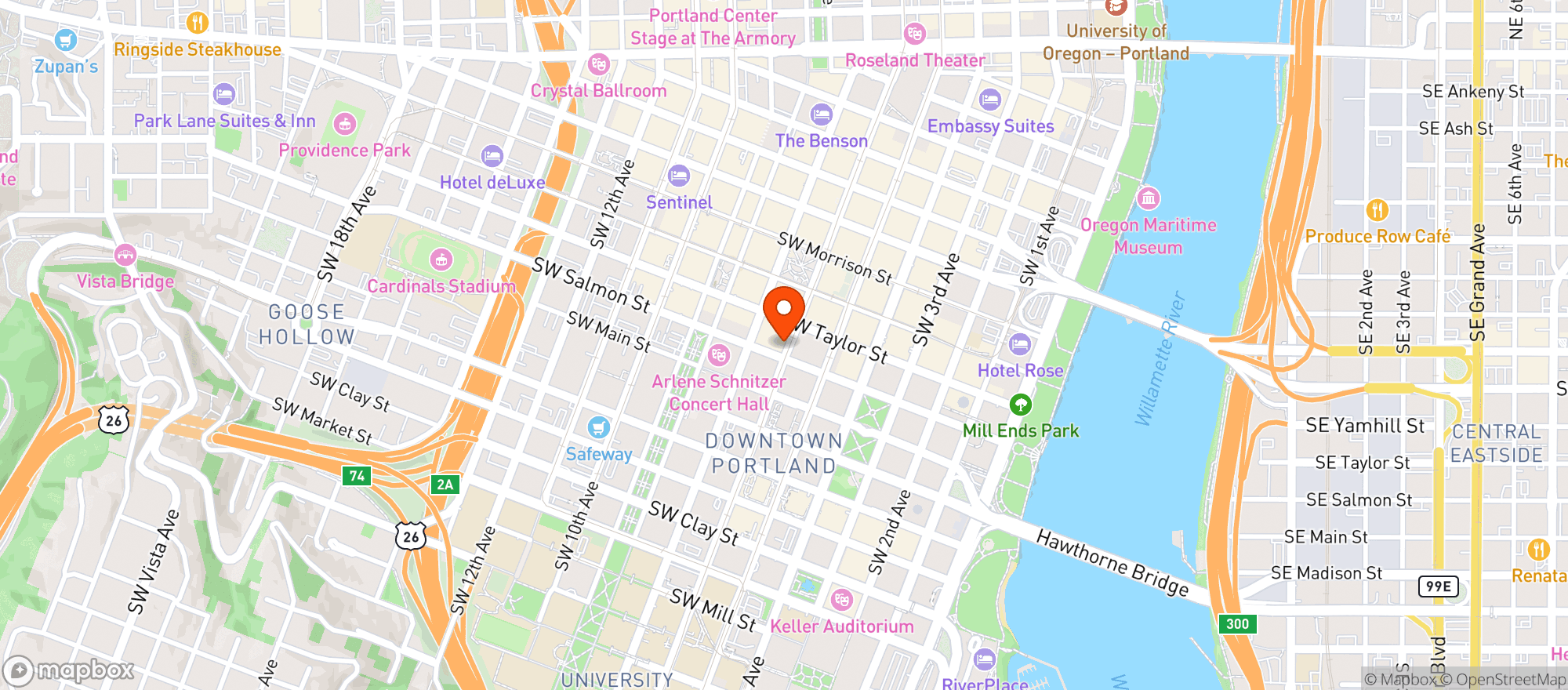 Map showing Hilton