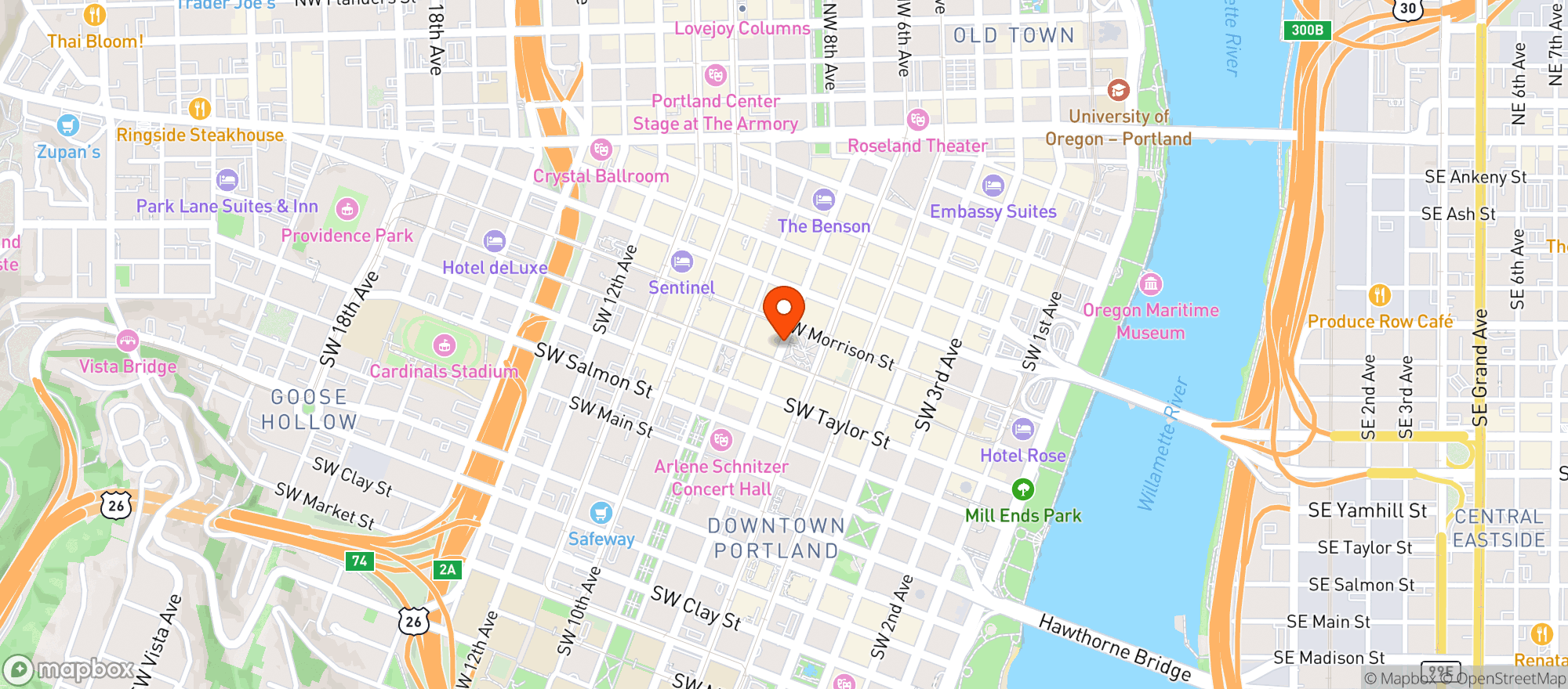 Map showing Nordstrom Cafe