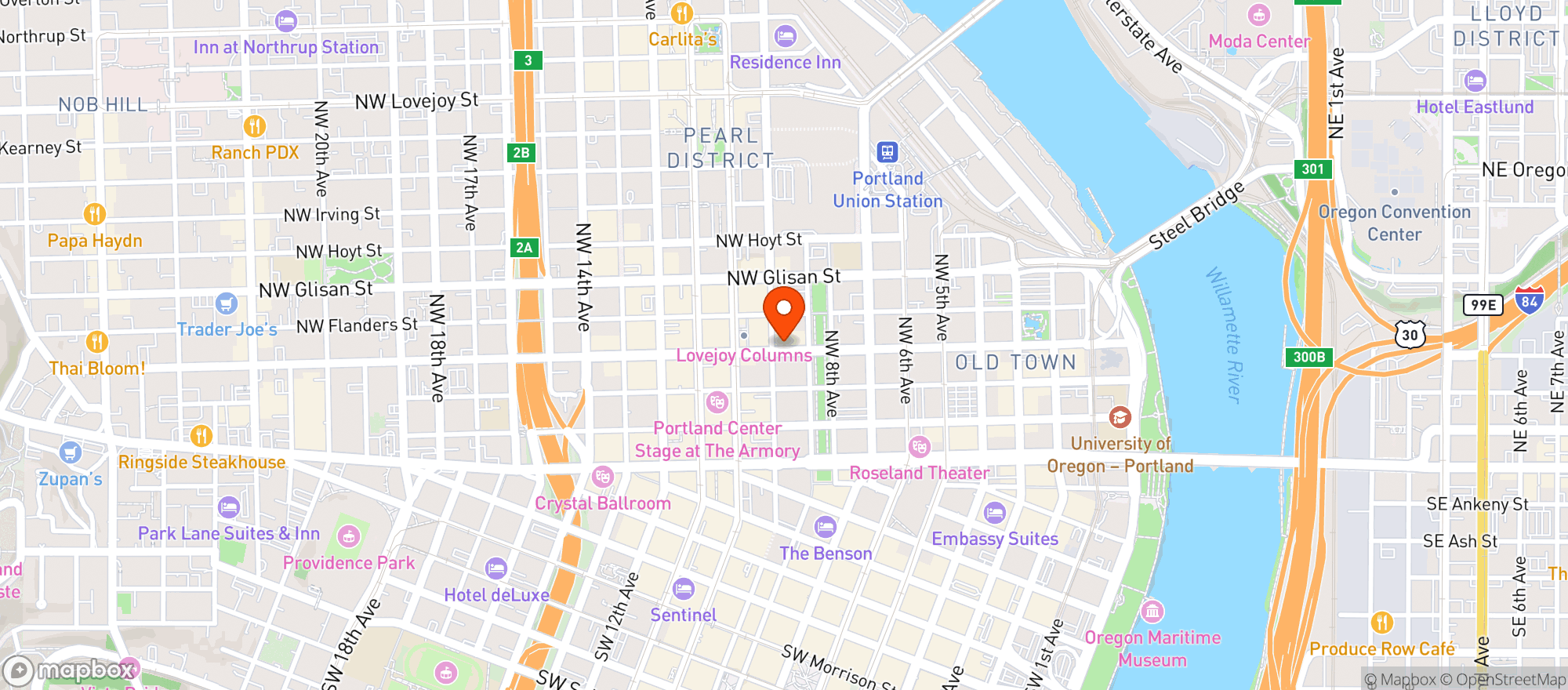 Map showing Ginza Portland
