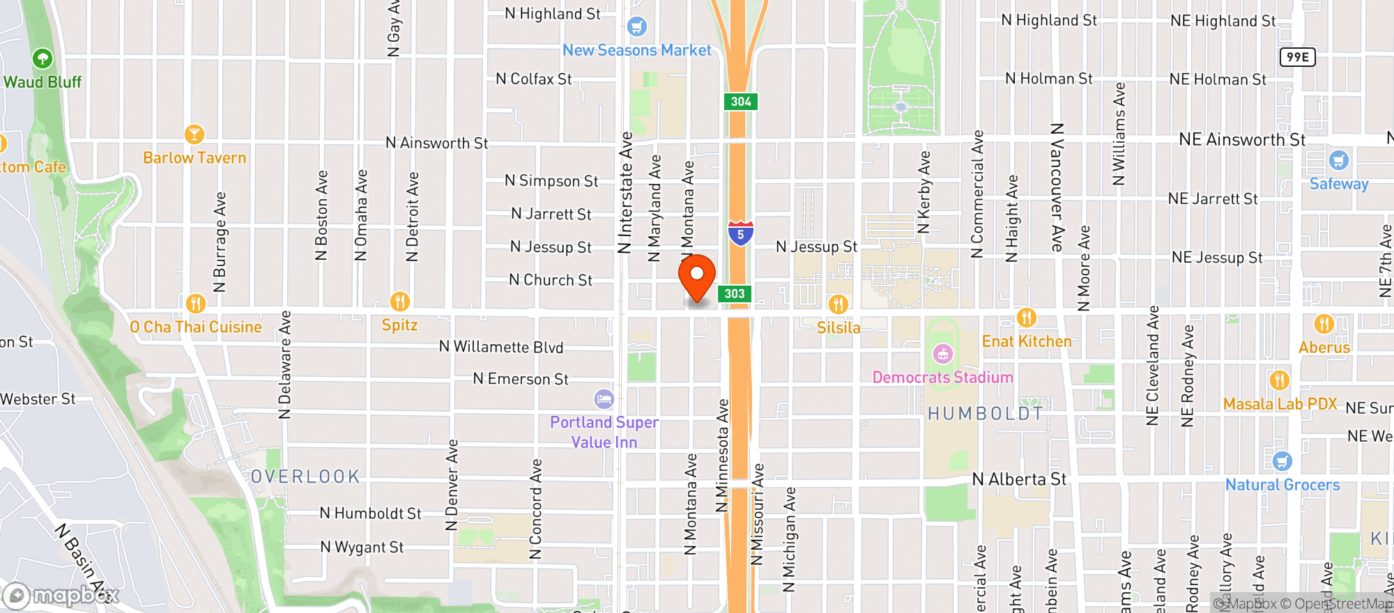 Map showing Up North Surf Club