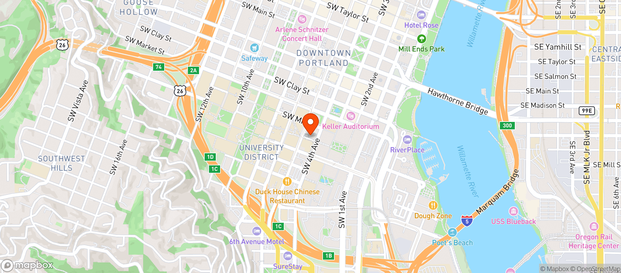 Map showing Pizza Schmizza Montgomery
