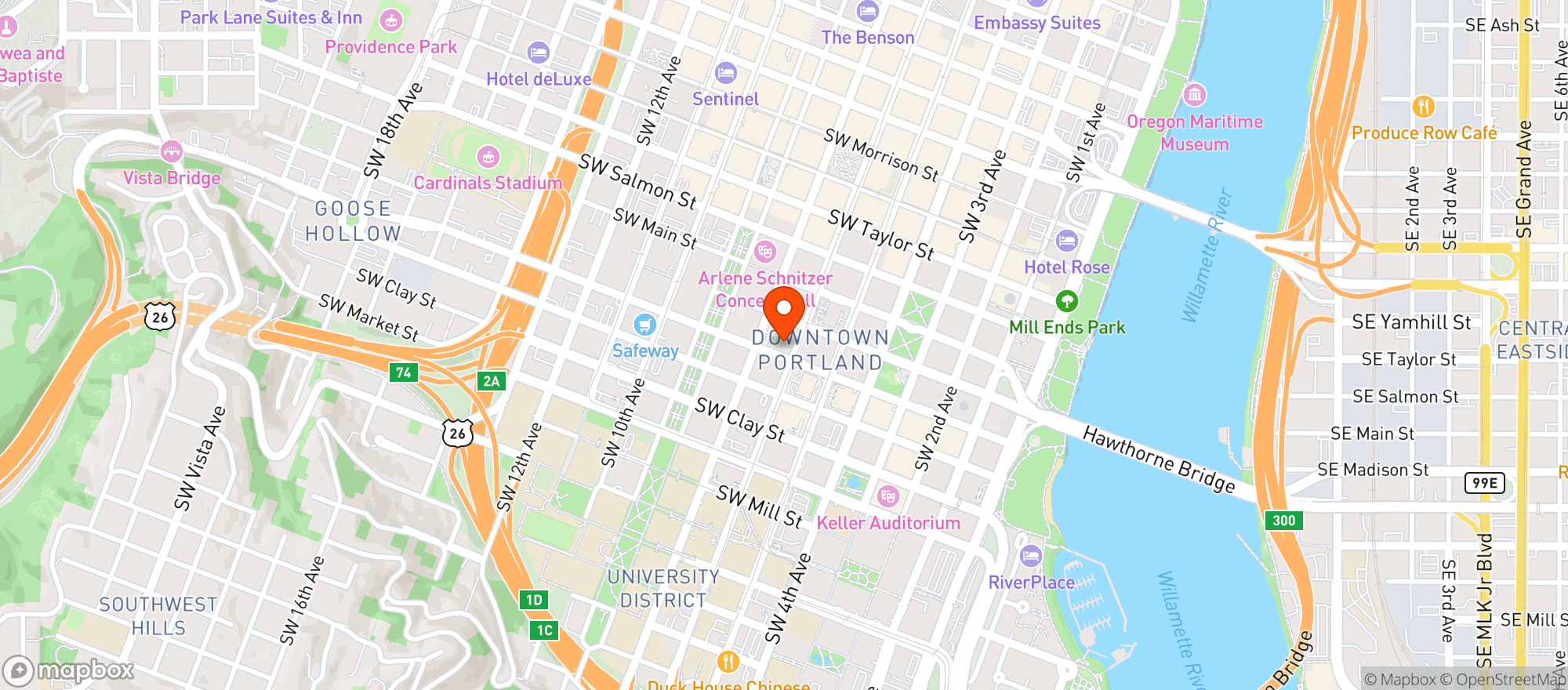 Map showing University Club