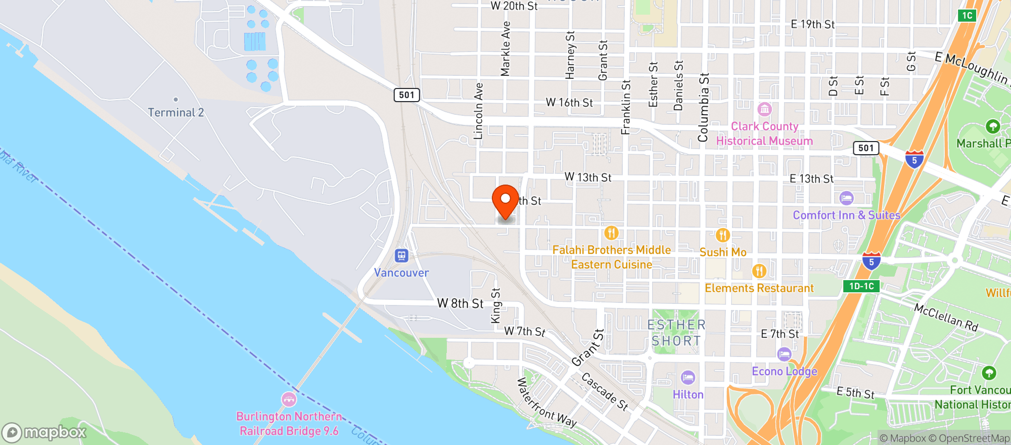 Map showing NW Wine Distributors