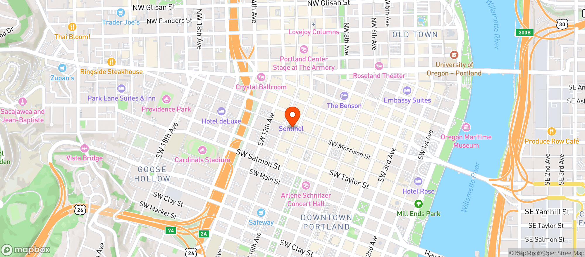 Map showing Mayas Tacqueria