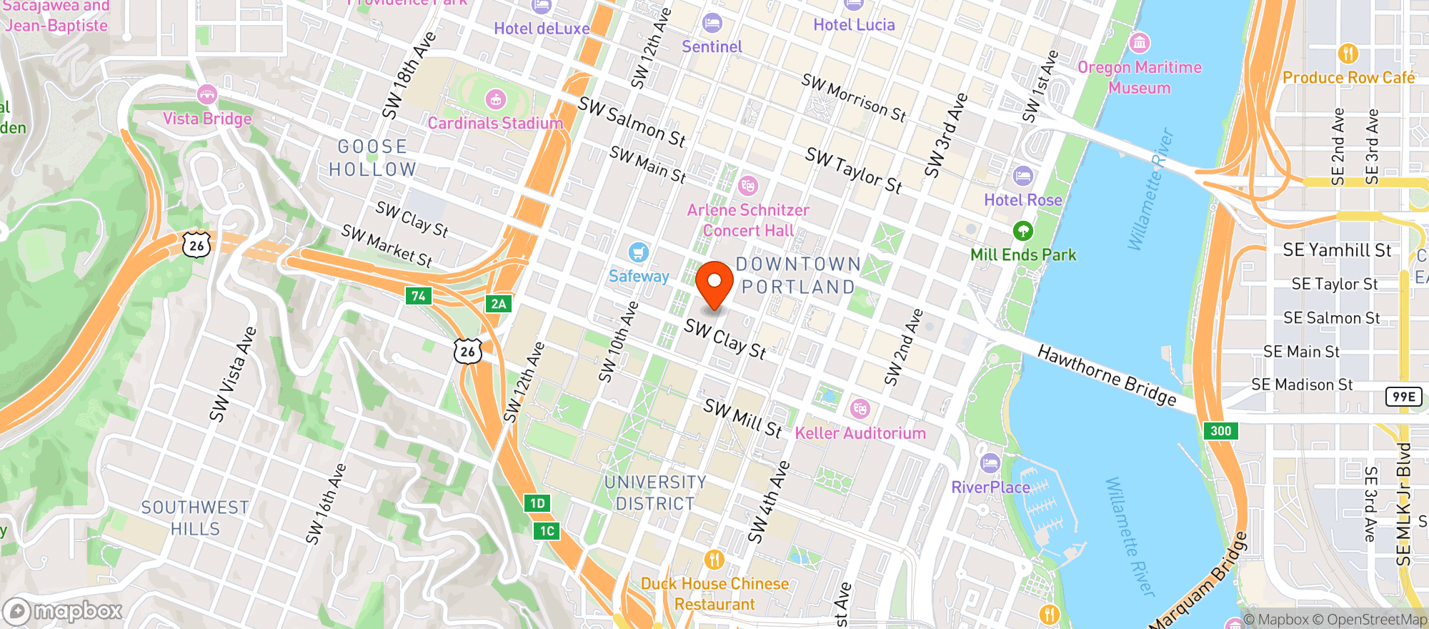 Map showing Hotel Vance