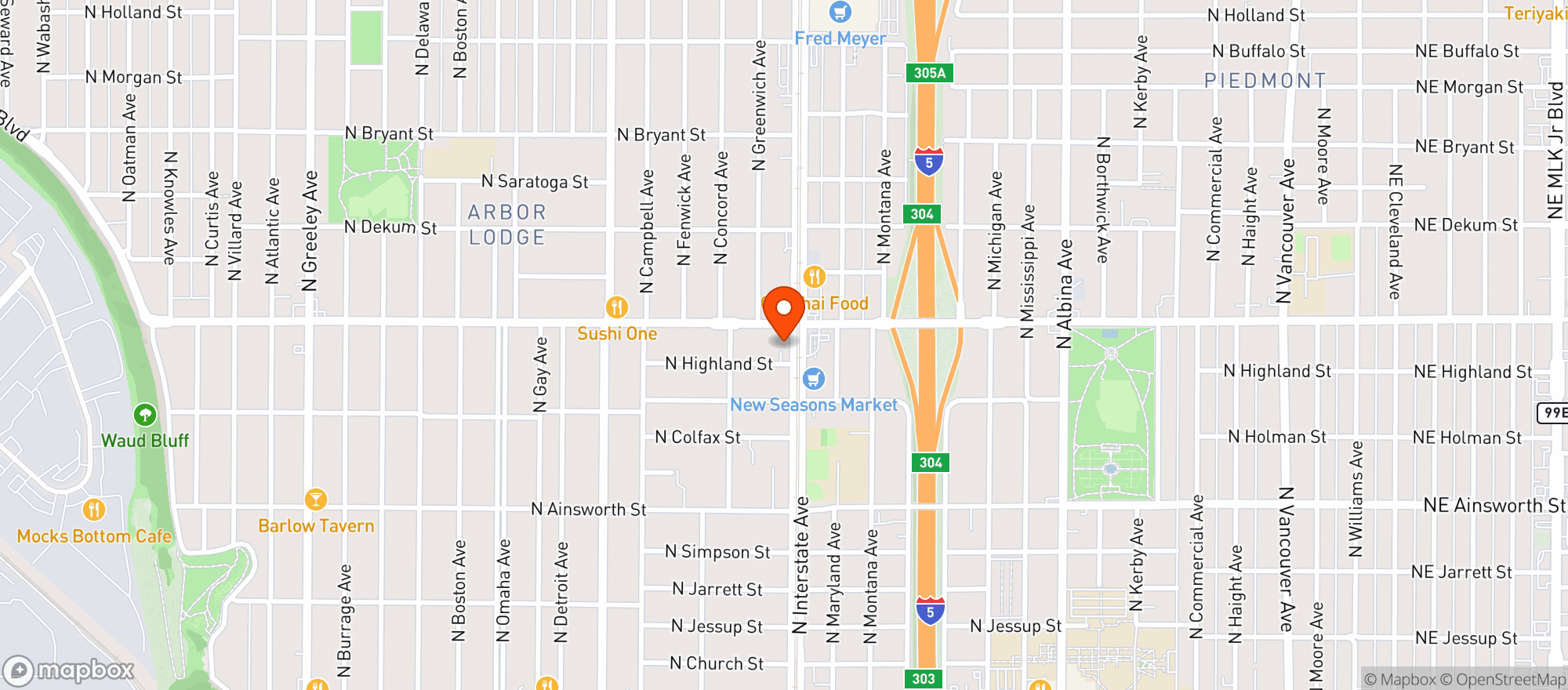 Map showing Nite Hawk