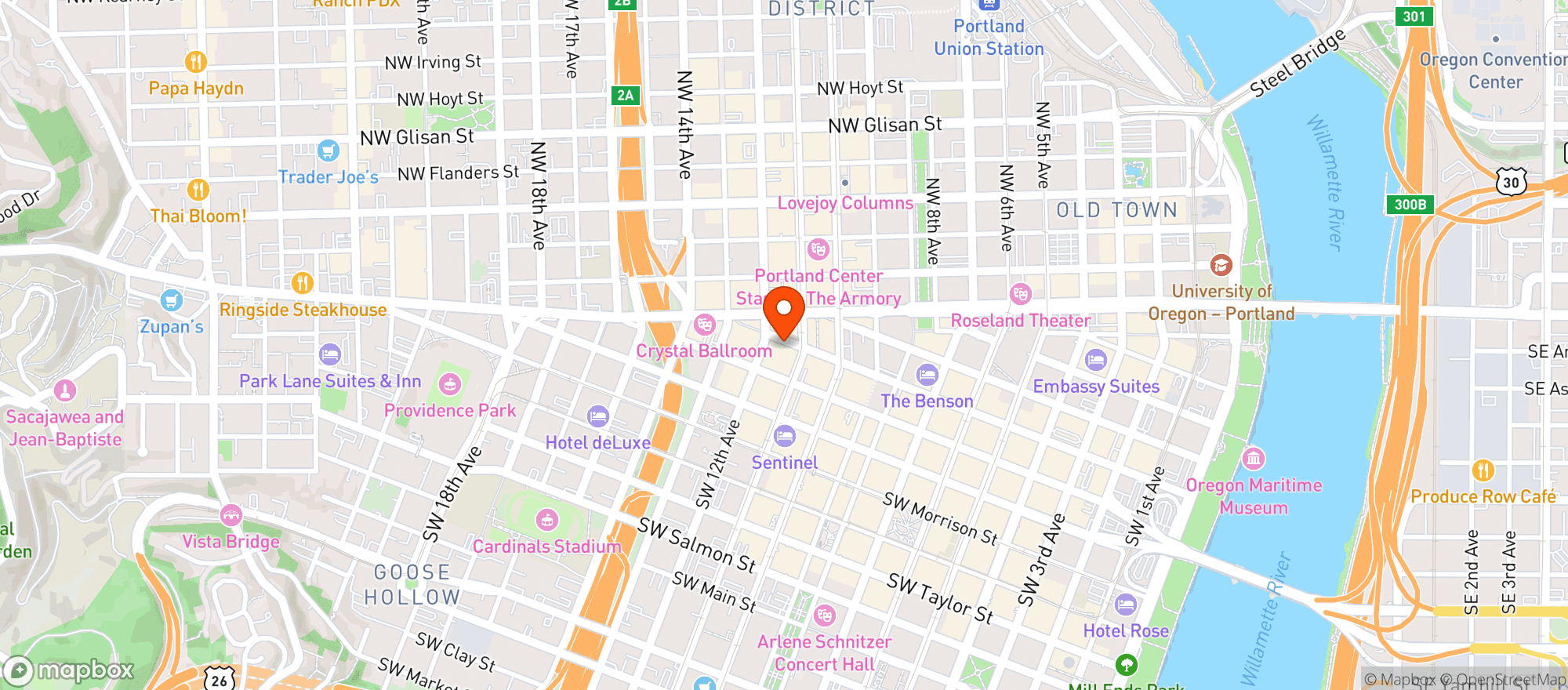Map showing Harvey Milk Express Mkt