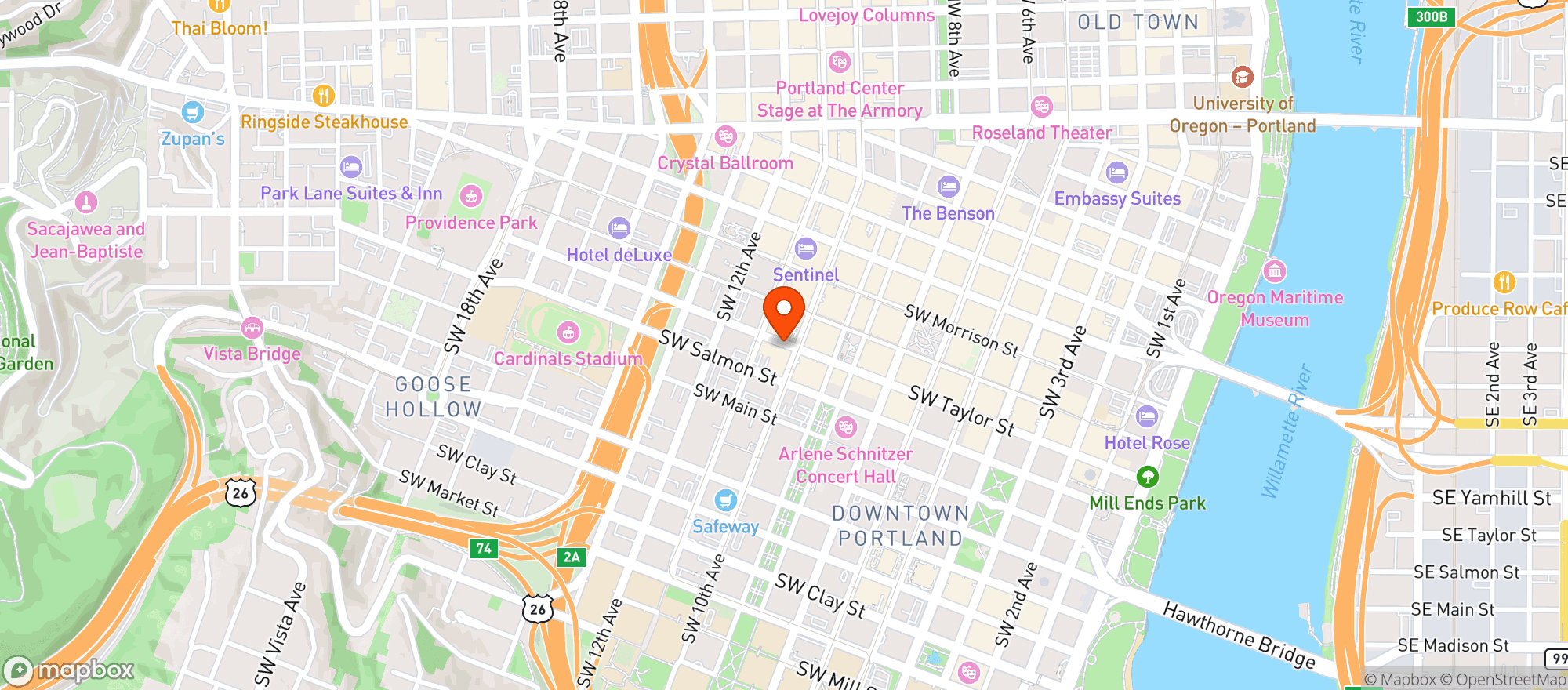 Map showing Addy's Sandwich Bar - Portland