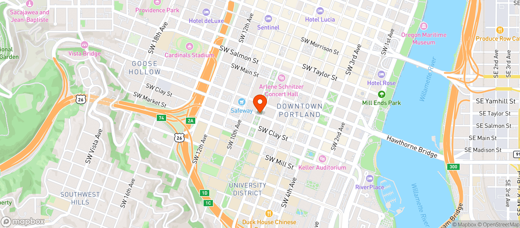 Map showing Safeway