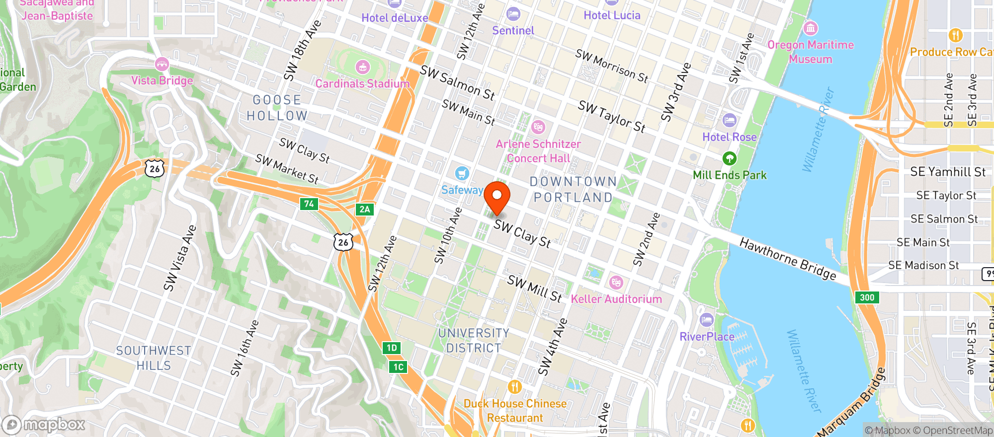 Map showing Heroes American Cafe