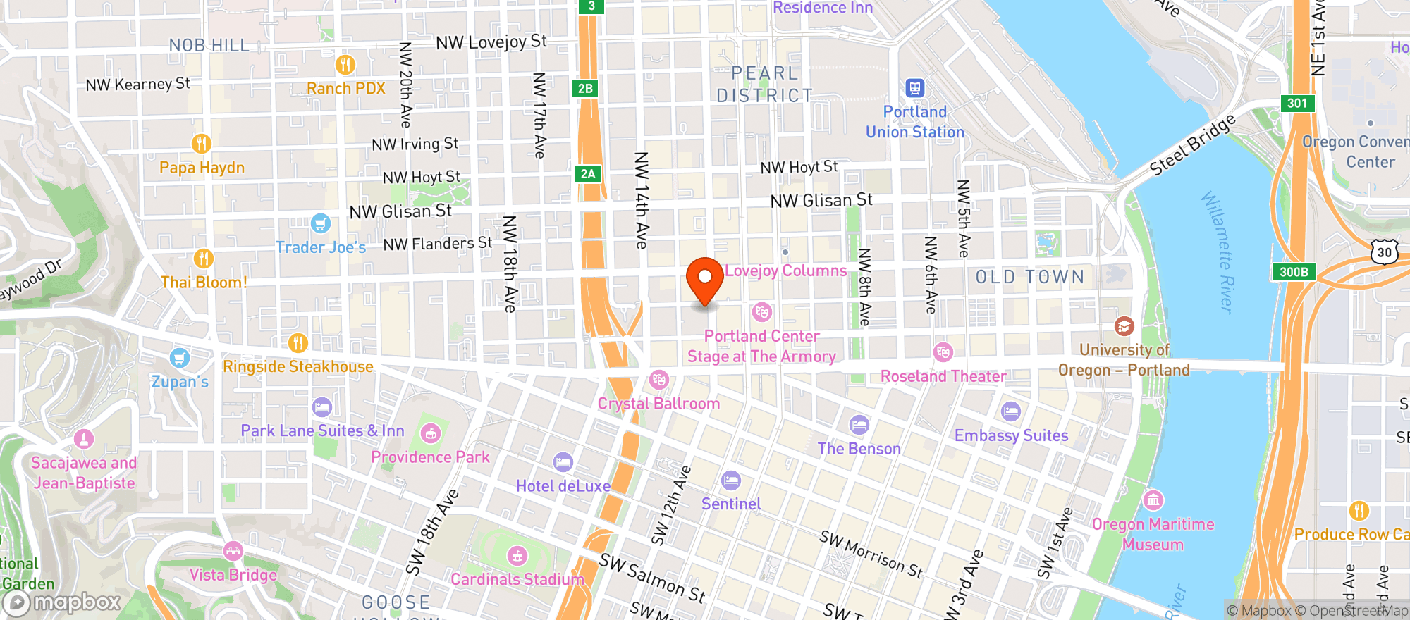Map showing Williams Sonoma