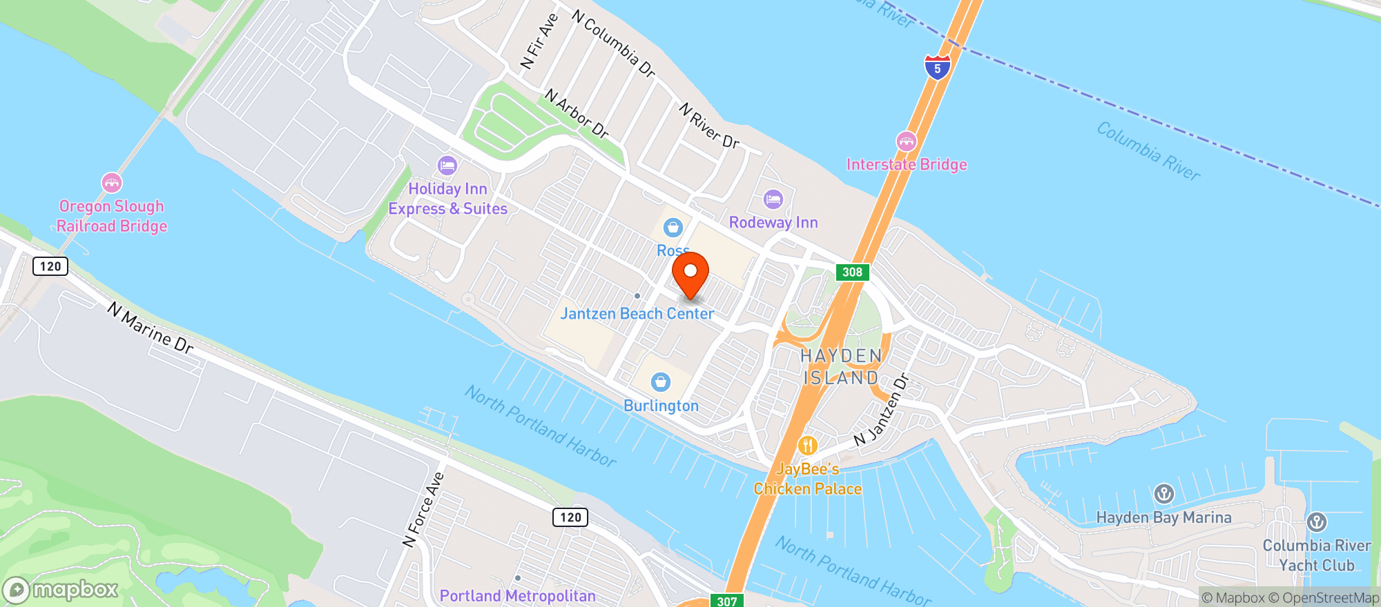 Map showing Target Store