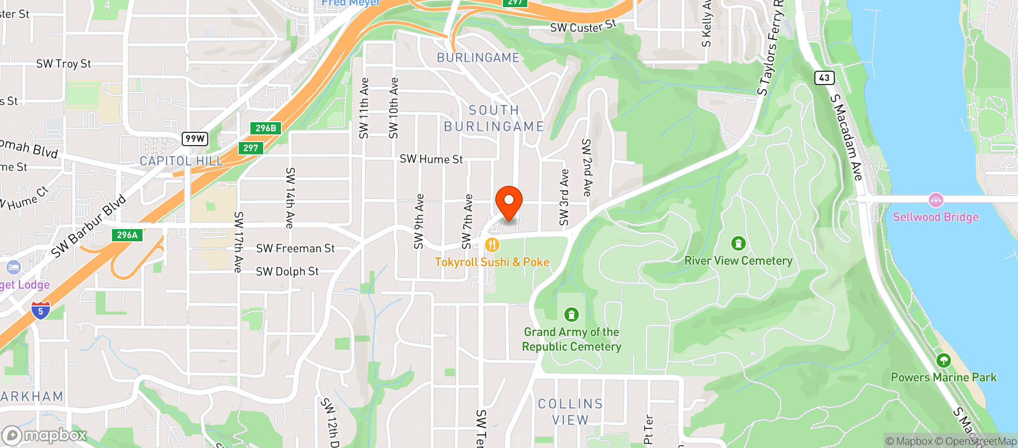 Map showing Market of Choice (Terwilliger)
