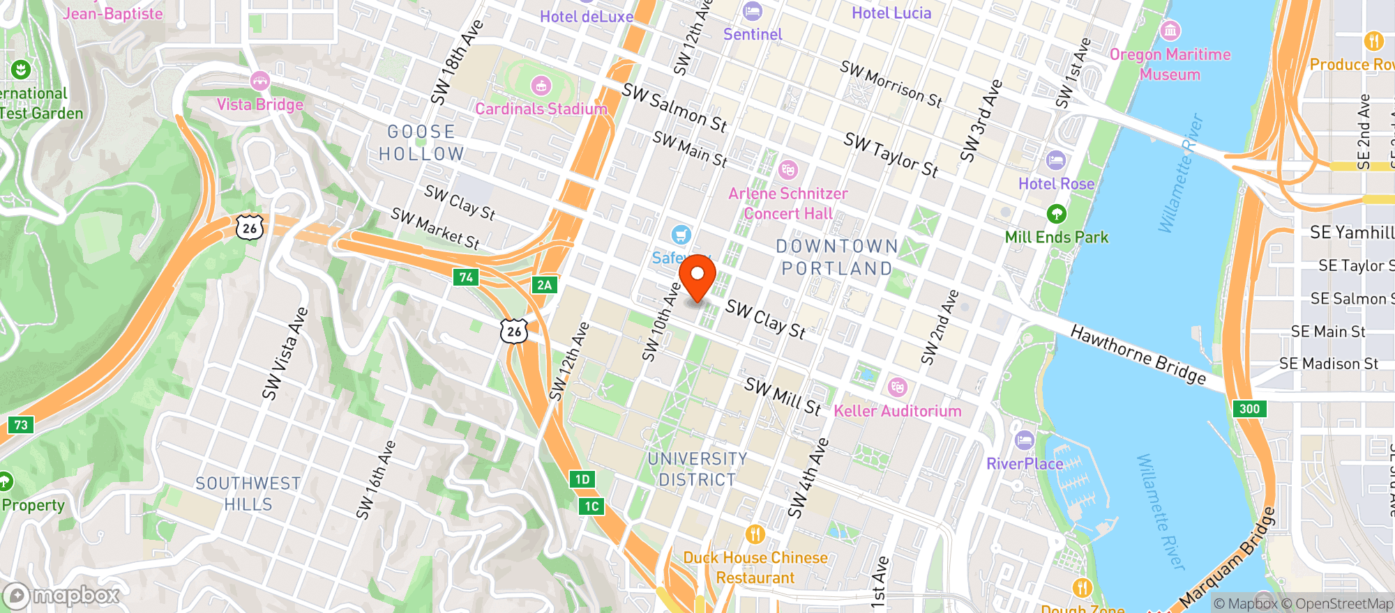 Map showing Park Avenue Market