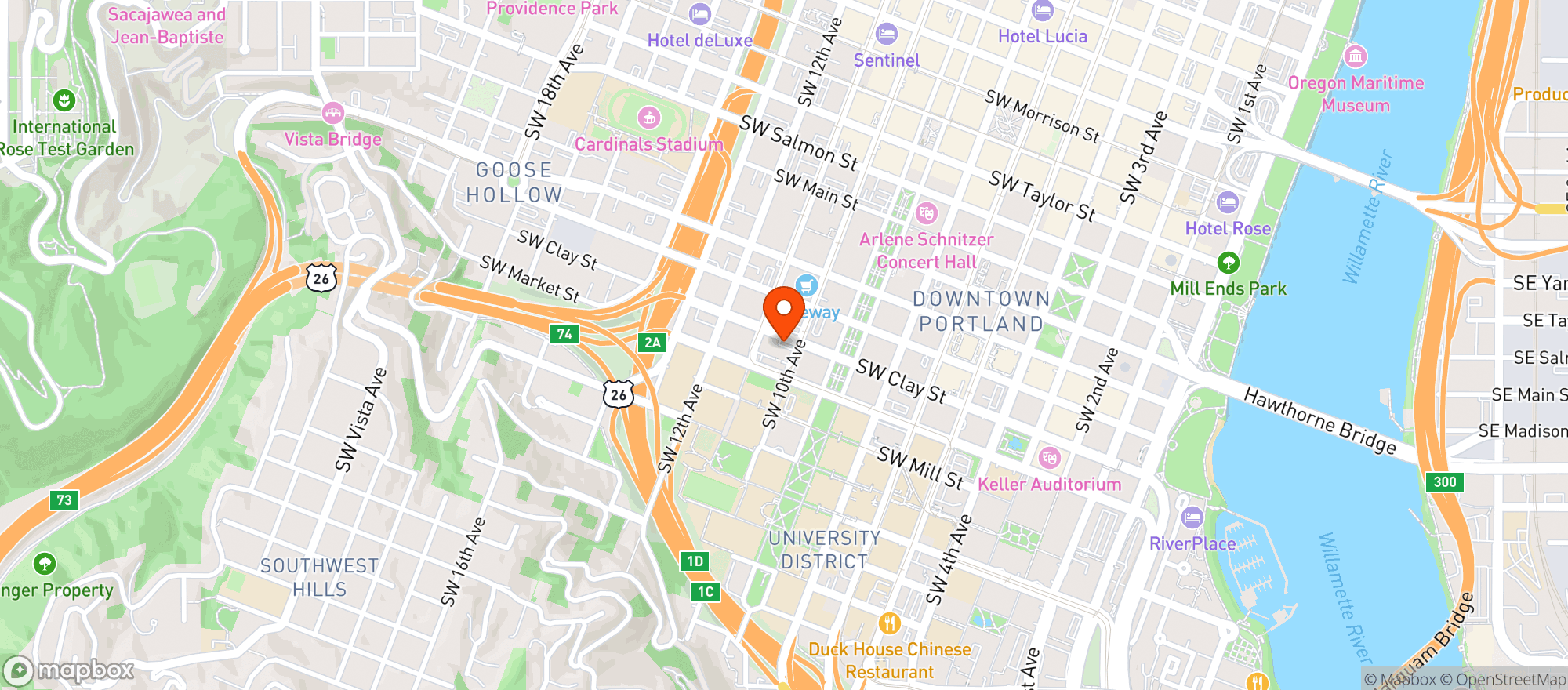 Map showing Broadway Cannabis Market - Sw Clay