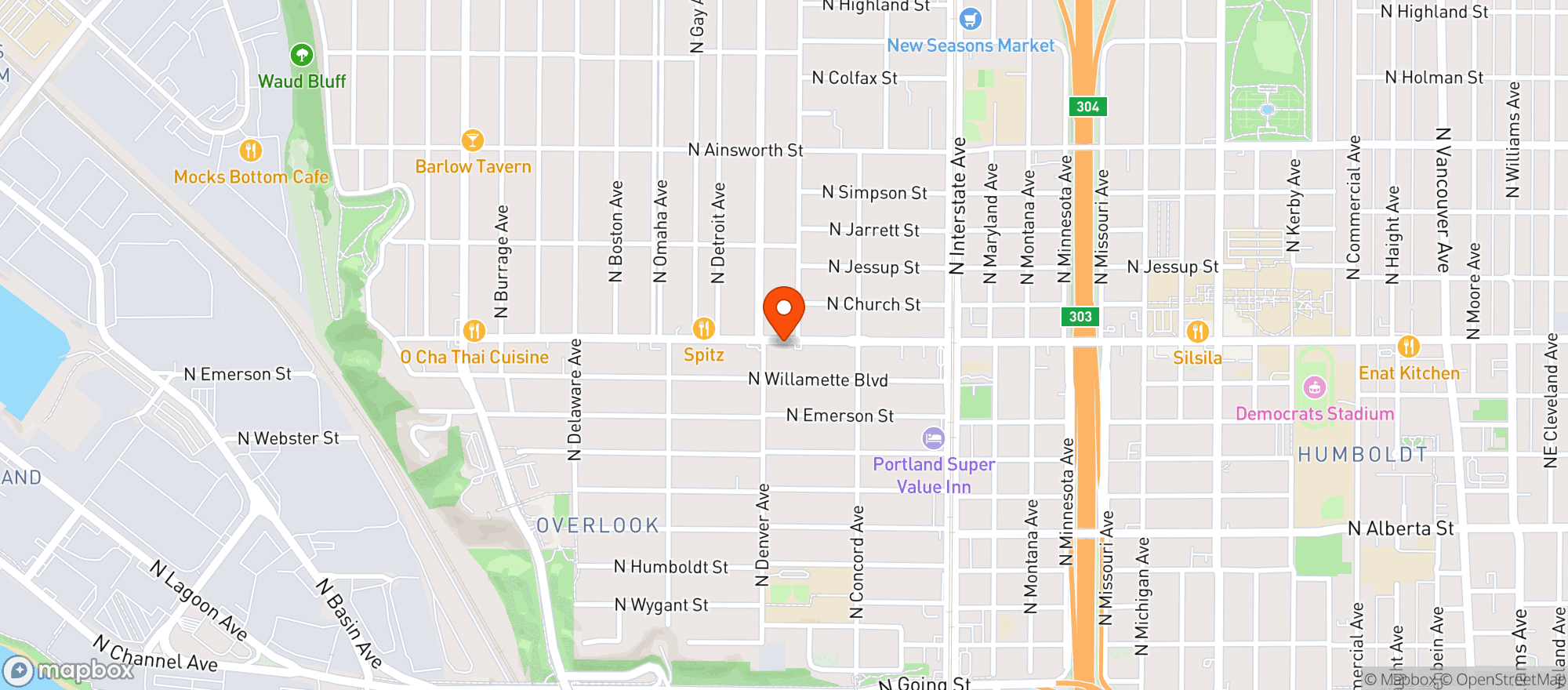Map showing Backyard Social