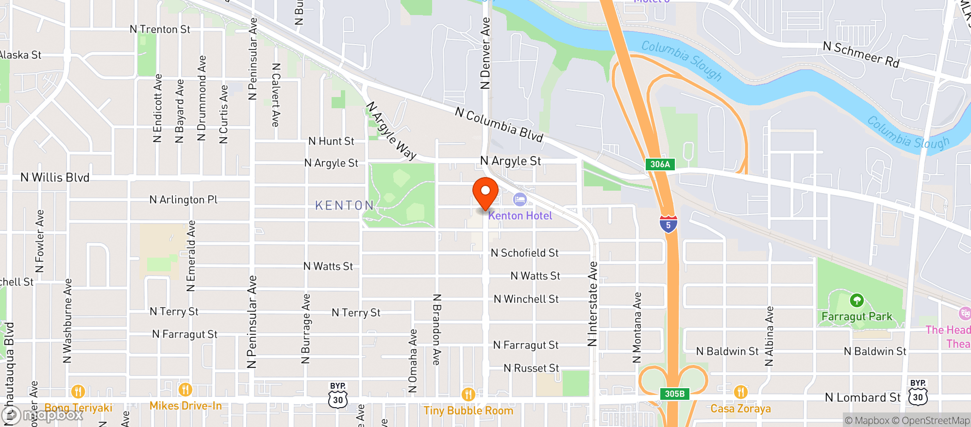 Map showing Oregon State Agency Outlet