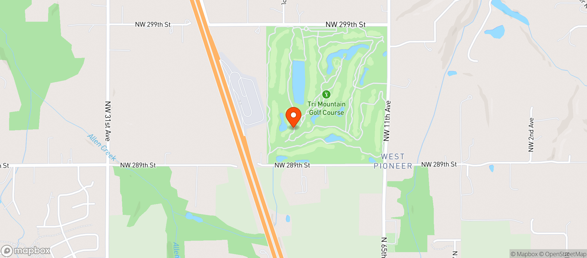 Map showing Tri-Mountain Golf Course
