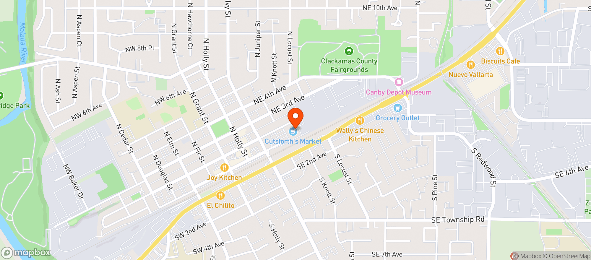 Map showing Cutsforth Thriftway