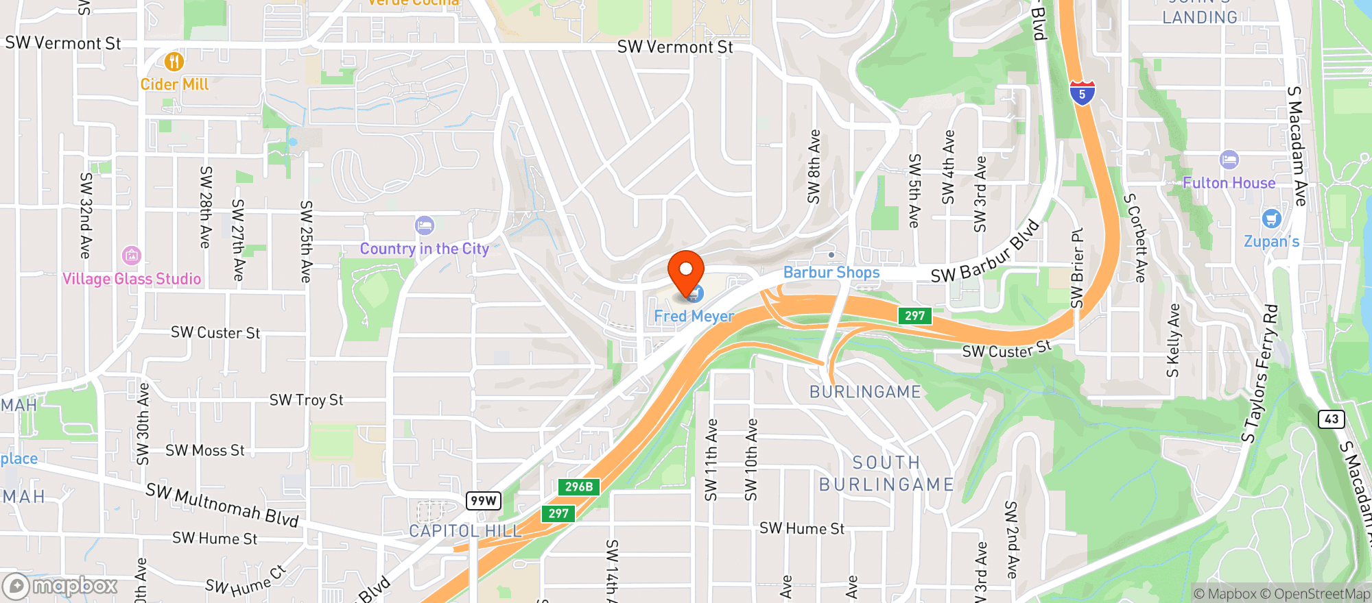 Map showing Fred Meyer