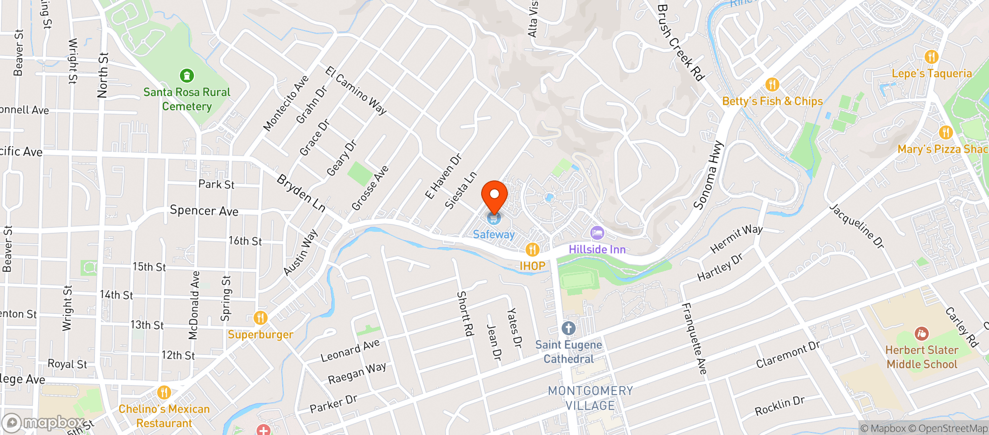 Map showing Safeway