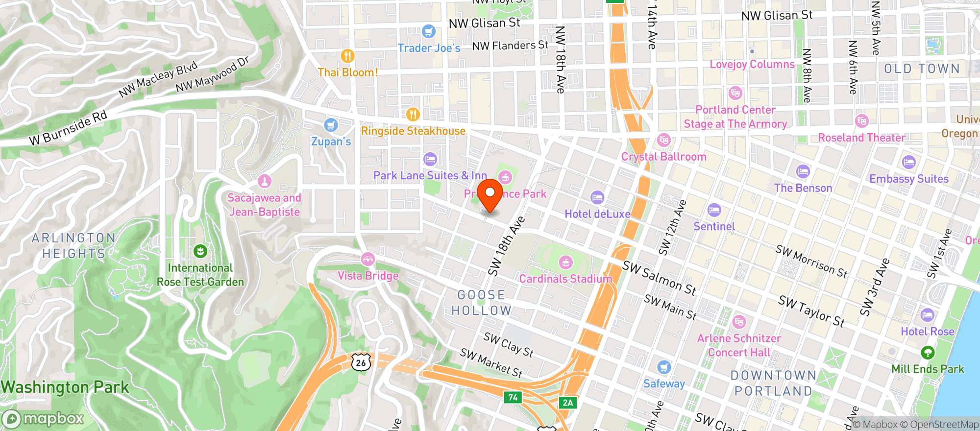 Map showing Multnomah Athletic Club
