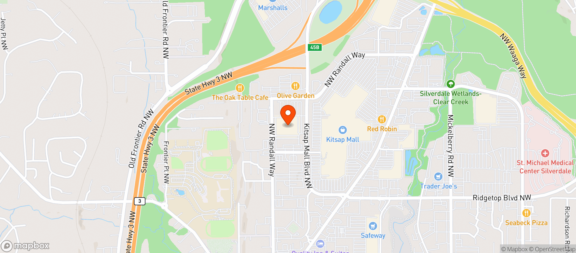 Map showing Target - Silverdale