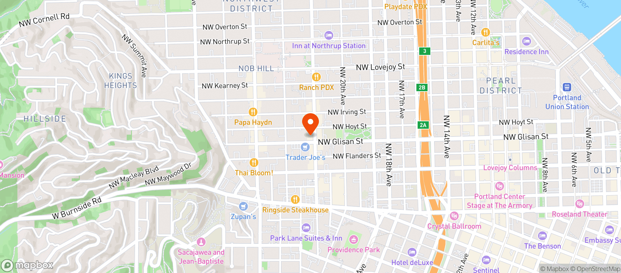 Map showing North 45