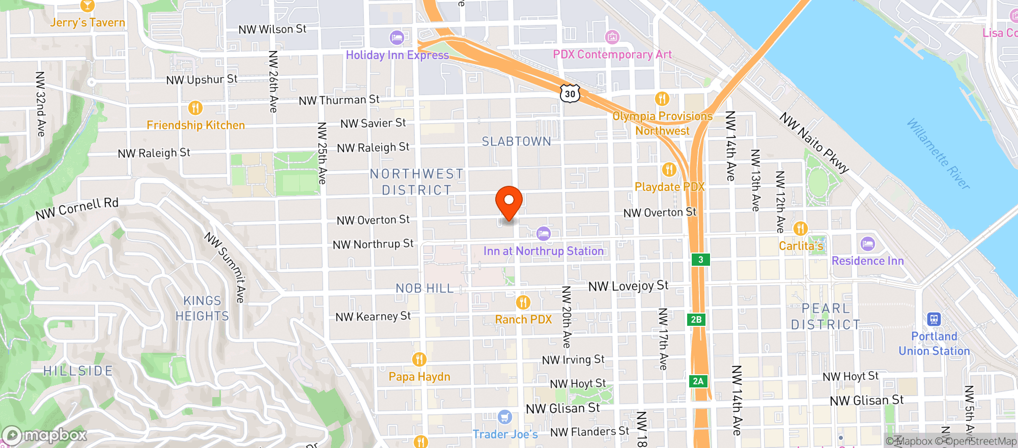 Map showing Somewhere Dispensary