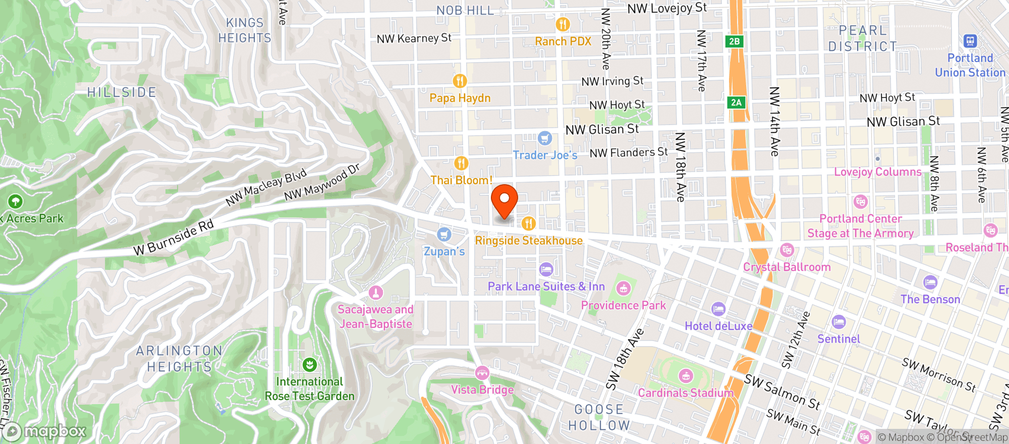 Map showing Sip City Spirits + Wine + Beer - Portland
