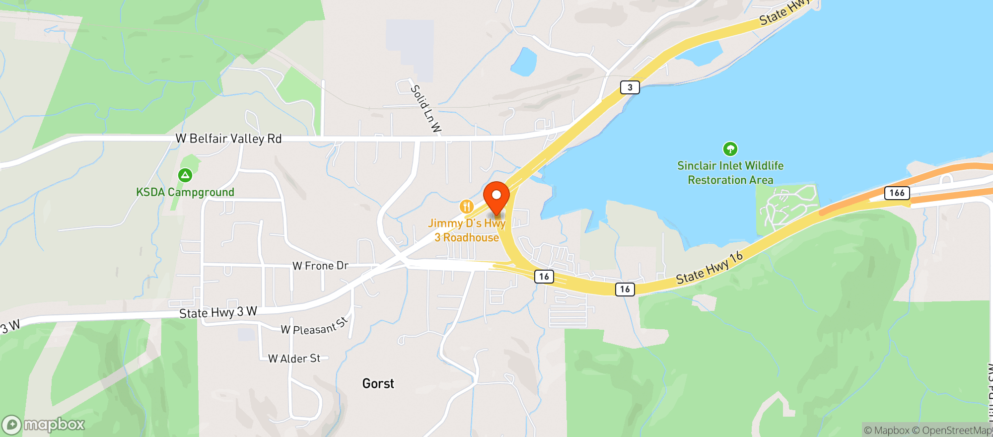 Map showing Gorst Gas Mart #757792