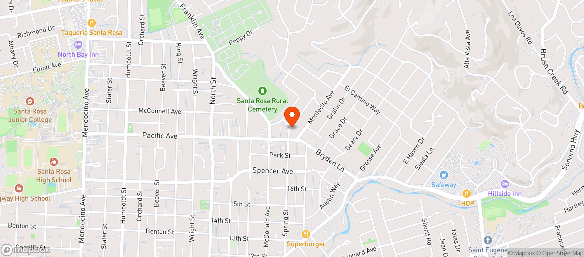 Map showing Pacific Market