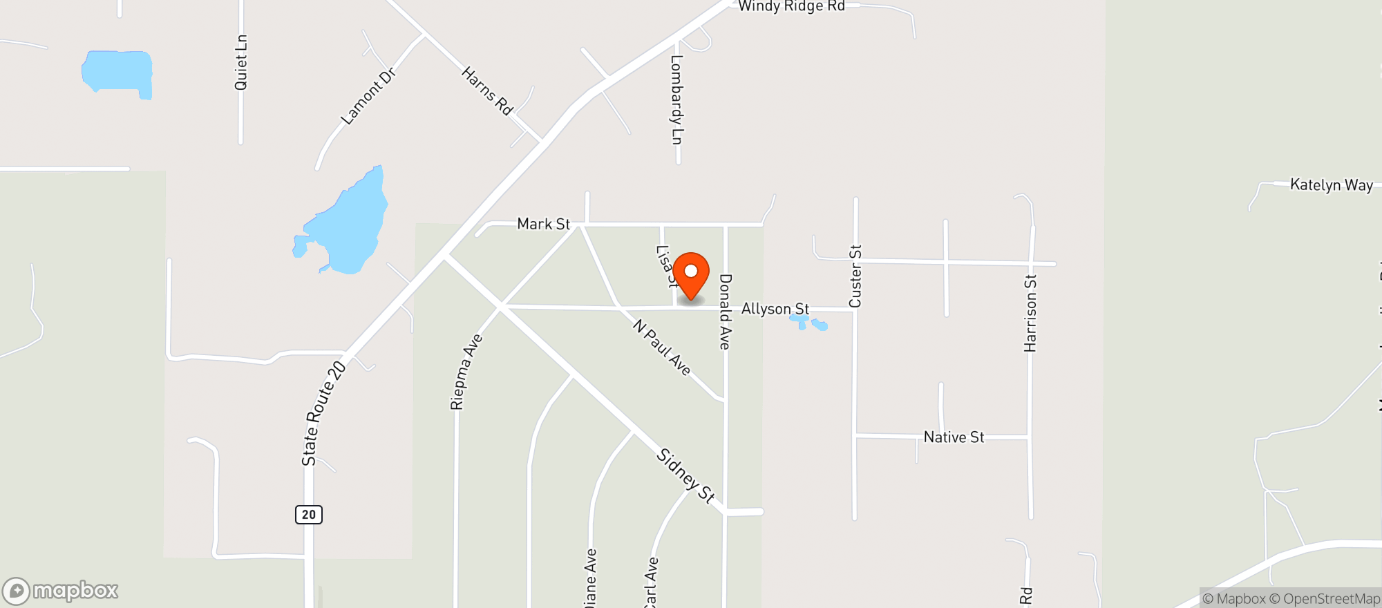 Map showing Blooms & Bites - Oak Harbor - Allyson Street