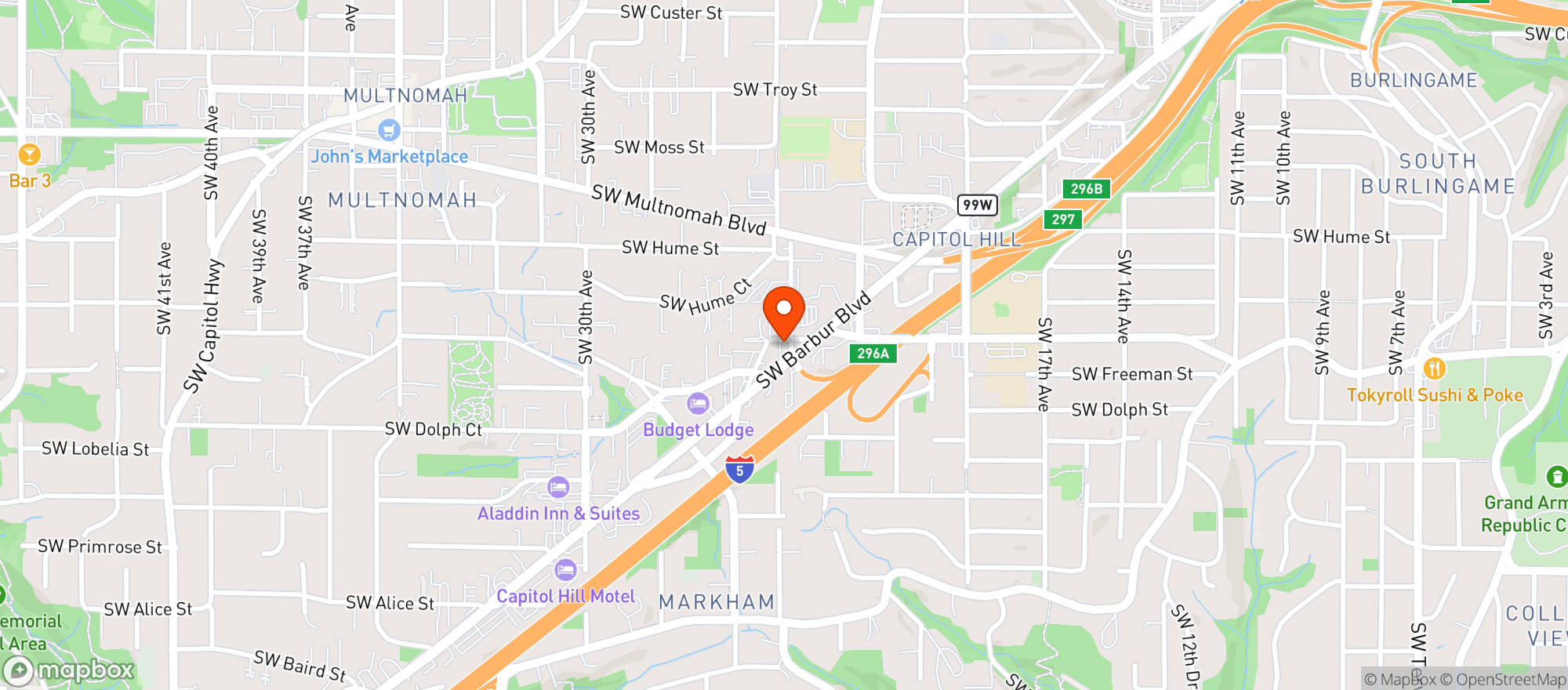 Map showing Yin Yoga Space