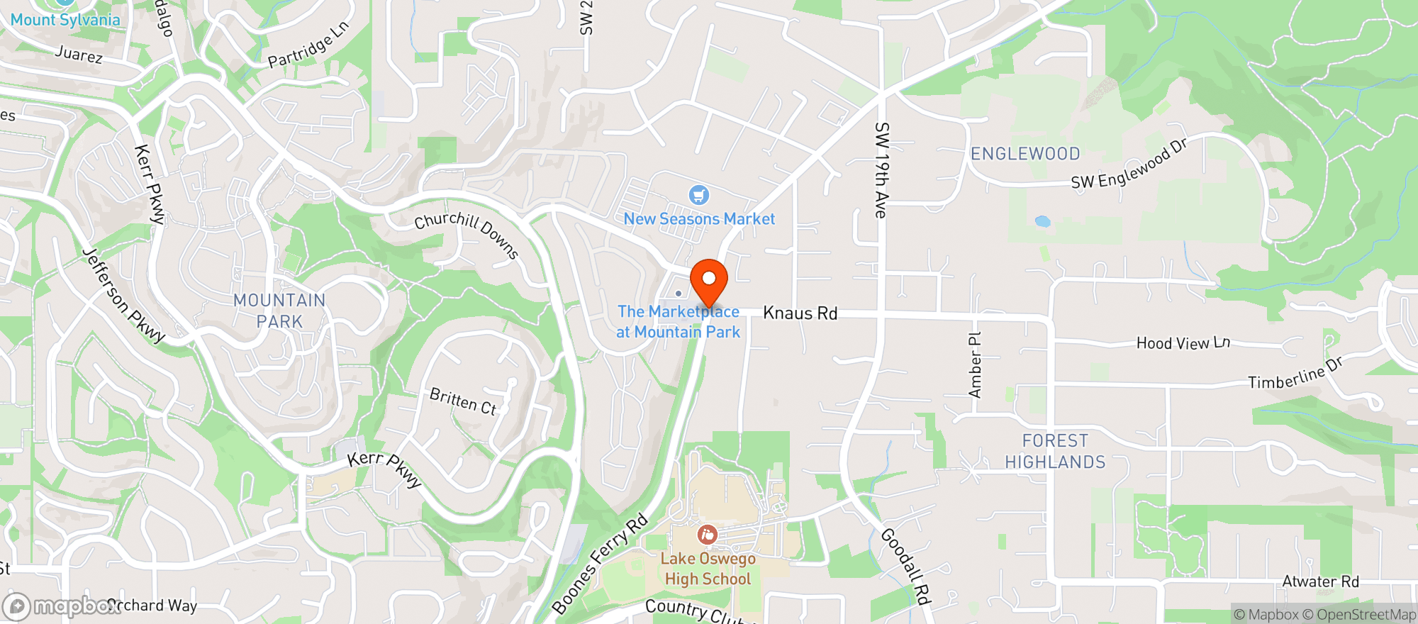 Map showing Albertsons #3531 Lake Osw